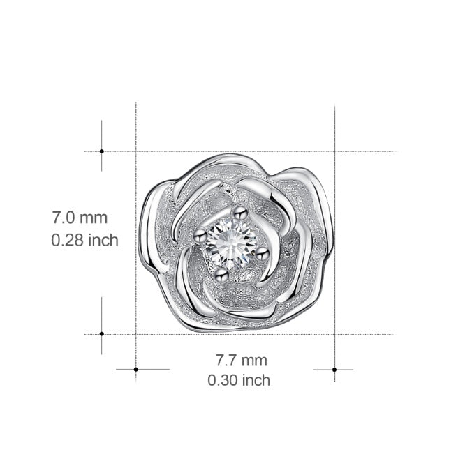 Silver Rose Earrings