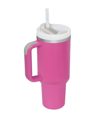 Insulated 40 Oz Tumbler With Handle & Straw