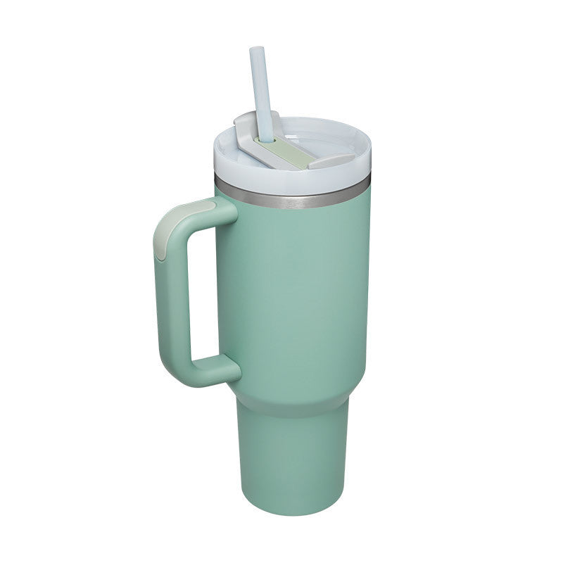 Insulated 40 Oz Tumbler With Handle & Straw