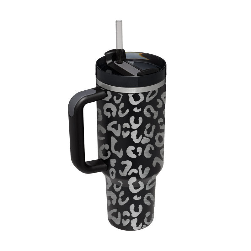 Insulated 40 Oz Tumbler With Handle & Straw