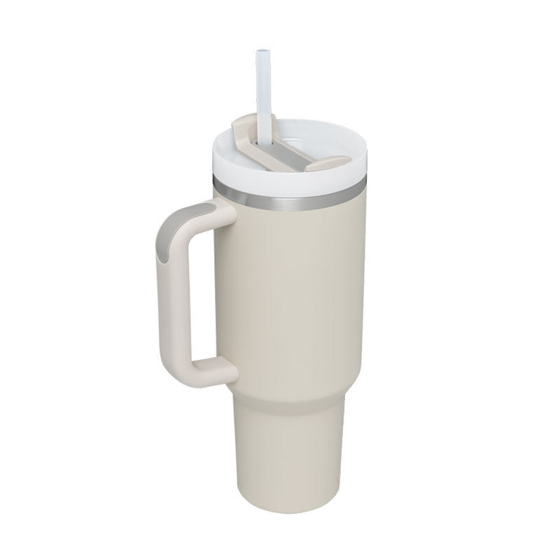 Insulated 40 Oz Tumbler With Handle & Straw