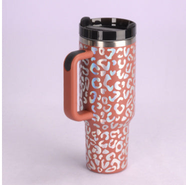 Insulated 40 Oz Tumbler With Handle & Straw