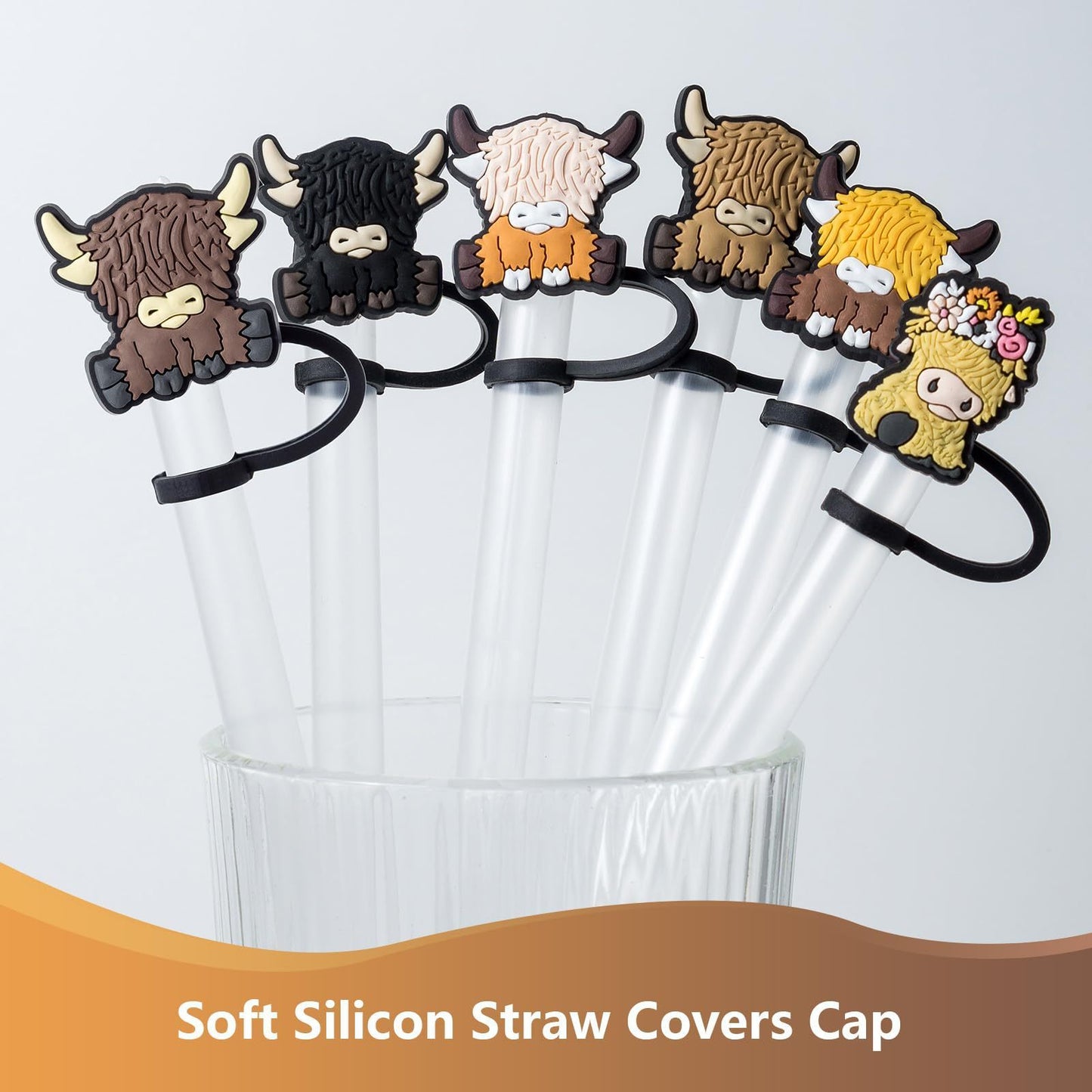 Highland Cow Straw Cover