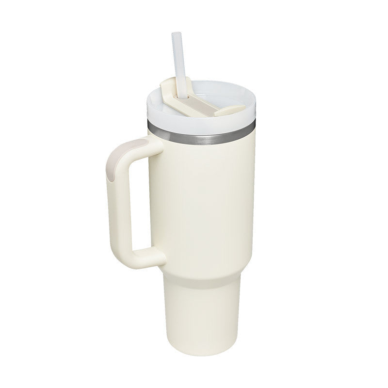 Insulated 40 Oz Tumbler With Handle & Straw