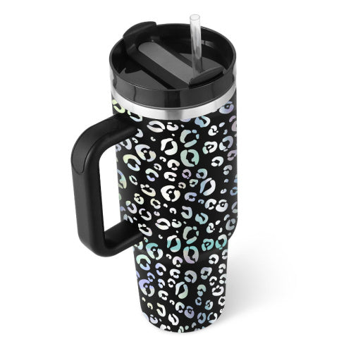 Insulated 40 Oz Tumbler With Handle & Straw