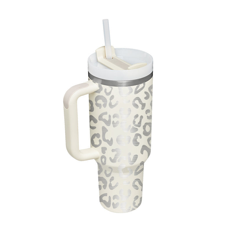 Insulated 40 Oz Tumbler With Handle & Straw