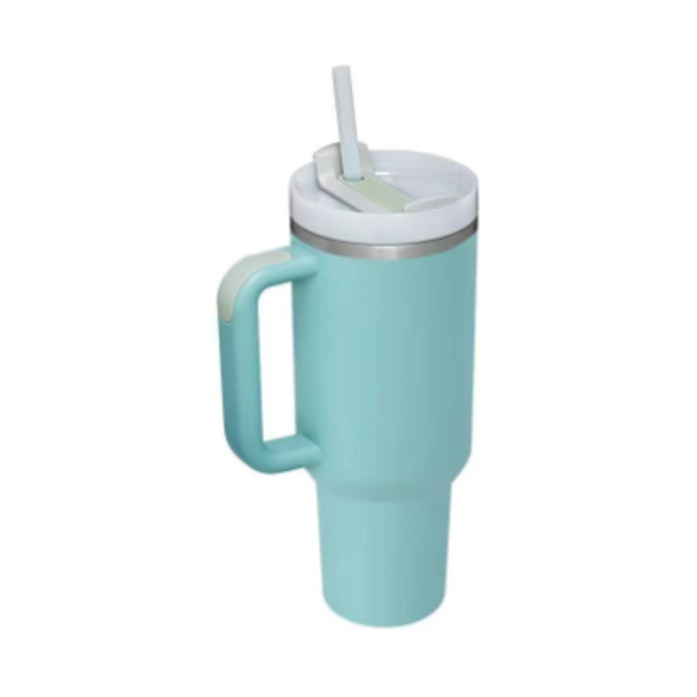 Insulated 40 Oz Tumbler With Handle & Straw